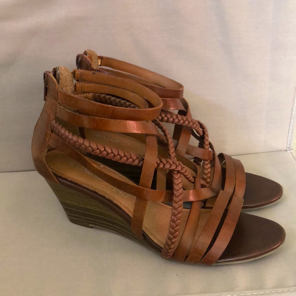 Also Shoes Leather Sandal Wedges